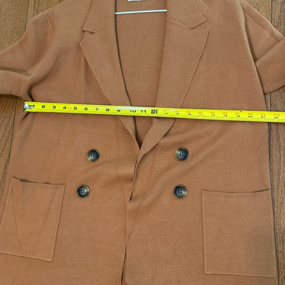 Becool Chic Brown Double-Breasted Soft Blazer Cardigan Size‎ M/L
